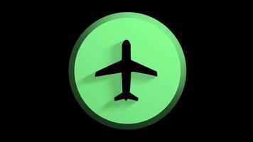 green airplane mode activation animation video