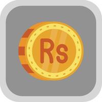 Rupee Flat Round Corner Icon vector