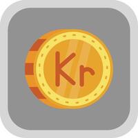 Krone Flat Round Corner Icon vector