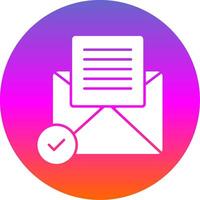 Open Email Glyph Gradient Circle Icon vector
