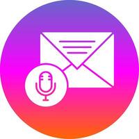 Audio Message Glyph Gradient Circle Icon vector