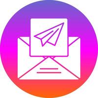 Paper Plane Glyph Gradient Circle Icon vector