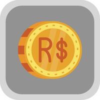 Brazilian real Flat Round Corner Icon vector