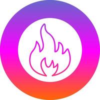 Flame Glyph Gradient Circle Icon vector