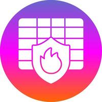 Firewall Glyph Gradient Circle Icon vector