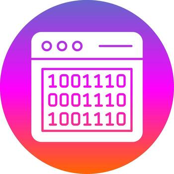 Binary Code Glyph Gradient Circle Icon vector