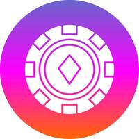 Poker Chip Glyph Gradient Circle Icon vector