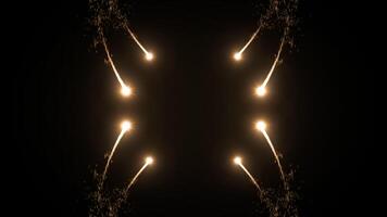 partikel magi svans gnistrande glitter stjärna damm spår slinga animering video på svart bakgrund