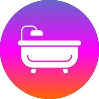 Bath Tub Glyph Gradient Circle Icon vector