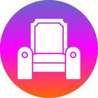 Throne Glyph Gradient Circle Icon vector