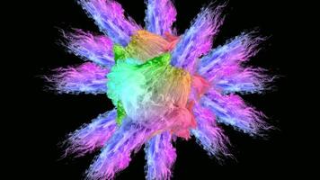 colorida fumaça pó explosão partícula cor rebentar efeitos com alfa canal video