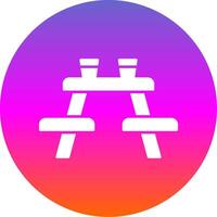 Picnic Table Glyph Gradient Circle Icon vector