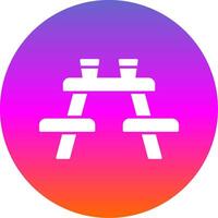 Picnic Table Glyph Gradient Circle Icon vector