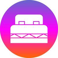 Double Bed Glyph Gradient Circle Icon vector