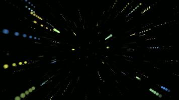 partikel gnista hastighet av ljus ränder strålar och stjärnor i rörelse rader hyperspace explosion flöden rör på sig video
