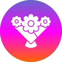 Flower Bouquet Glyph Gradient Circle Icon vector