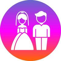 Couple Glyph Gradient Circle Icon vector