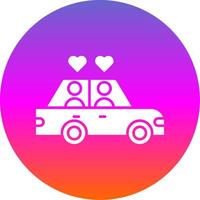 Wedding Car Glyph Gradient Circle Icon vector