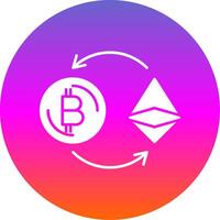 Ethereum Glyph Gradient Circle Icon vector