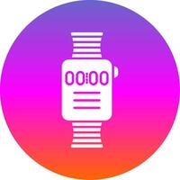 Smart Watch Glyph Gradient Circle Icon vector