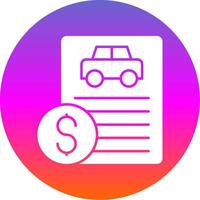 Car Loan Glyph Gradient Circle Icon vector