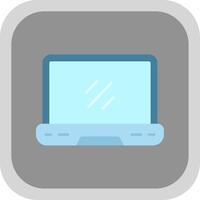 Laptop Flat Round Corner Icon vector