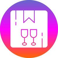 Fragile Glyph Gradient Circle Icon vector
