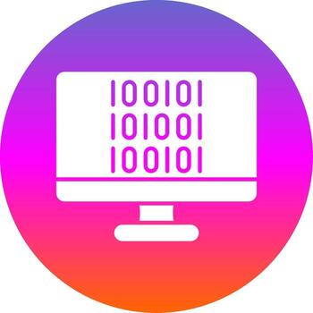 Binary Code Glyph Gradient Circle Icon vector