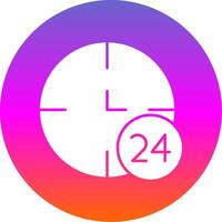 24 Hours Glyph Gradient Circle Icon vector