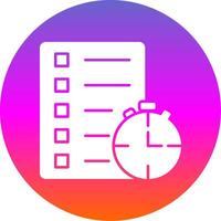 Track Of Time Glyph Gradient Circle Icon vector