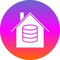 Data House Glyph Gradient Circle Icon vector