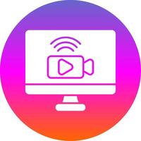 Live Stream Glyph Gradient Circle Icon vector