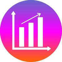 Bar Chart Glyph Gradient Circle Icon vector