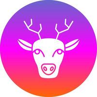 Deer Glyph Gradient Circle Icon vector