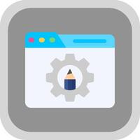 Settings Flat Round Corner Icon vector