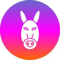 Donkey Glyph Gradient Circle Icon vector