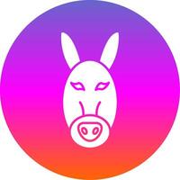 Donkey Glyph Gradient Circle Icon vector