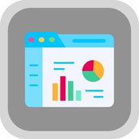 Analytics Flat Round Corner Icon vector