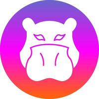 Hippopotamus Glyph Gradient Circle Icon vector