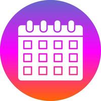 Calendar Glyph Gradient Circle Icon vector