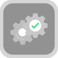 Setting Flat Round Corner Icon vector