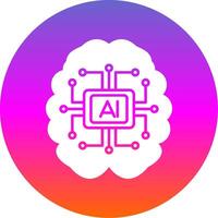 Artificial Intelligence Glyph Gradient Circle Icon vector