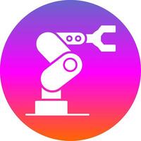 Industrial Robot Glyph Gradient Circle Icon vector