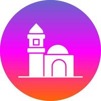mezquita glifo degradado circulo icono vector