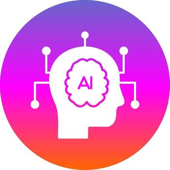 Artificial Intelligence Glyph Gradient Circle Icon vector
