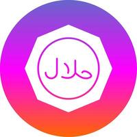 Halal Glyph Gradient Circle Icon vector