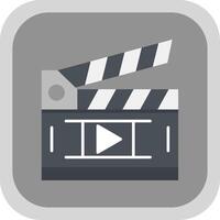 Movie Flat Round Corner Icon vector