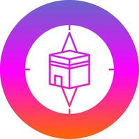 Qibla Compass Glyph Gradient Circle Icon vector