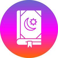 Quran Glyph Gradient Circle Icon vector