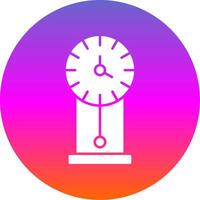 Vintage Clock Glyph Gradient Circle Icon vector